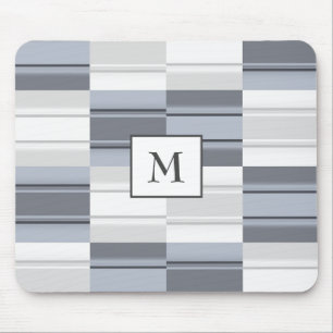 Monogrammad Blue- Grått Rectangle Musmatta