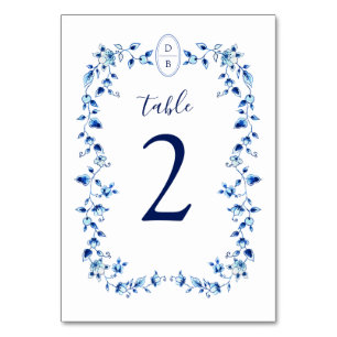 Monogrammad Blue & White Delft Bordsnummer
