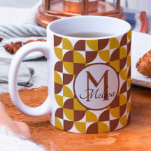Monogrammad boho stil färgfull geometrisk mönster