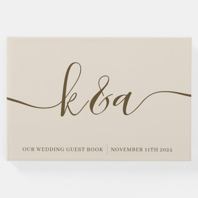 Monogrammad Bröllop Guest Bok (Framsida)