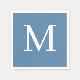 Monogrammad Bröllop Napkin Dusty Blue Design Pappersservett