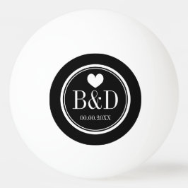 Monogrammad bröllopsfest gynnar ping pong bollar