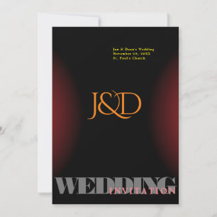 Monogrammad bröllopsinbjudan inbjudningar