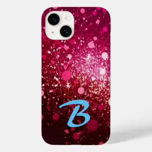 Monogrammad Burgundy Red Rosa Glitter