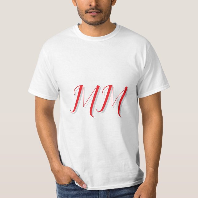 Monogrammad calligrafi minimalistisk modern Cute T Shirt (Framsida)