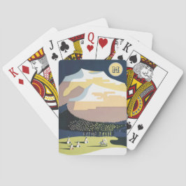 Monogrammad Camp in Mountain Illustration Casinokort