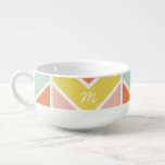 Monogrammad | Cheerful Chevron by Origami Prints Soppmugg<br><div class="desc">Cheery Chevron mönster i designat ljusa och kontrasterande färg av Shelby Allison.</div>