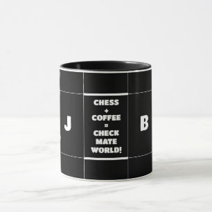 Monogrammad Chess & Coffee Mugg