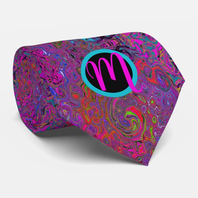 Monogrammad Colorful Groovy Retro Slips (Rullad)