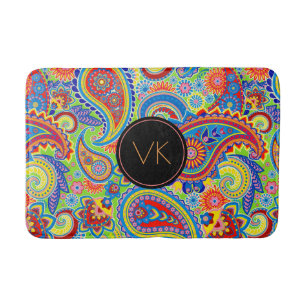 Monogrammad Colorful paisley Mönster Badrumsmatta