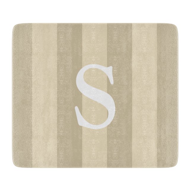Monogrammad contemporary Taupe stripe-moped (Framsidan)
