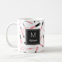 Monogrammad Cute Rosa Manicurist Verktyg Mönster