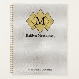 Monogrammad Elegant av vit läder i klass