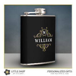 Monogrammad elegant Black Guld-kolv Fickplunta