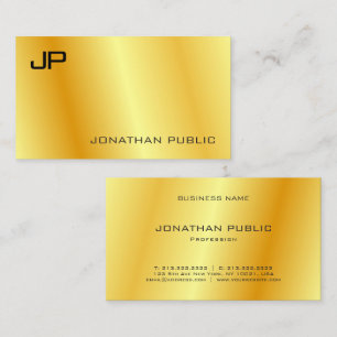 Monogrammad Elegant Faux Guld Corporate Modern Bus Visitkort