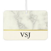 Monogrammad Elegant Faux White Marble