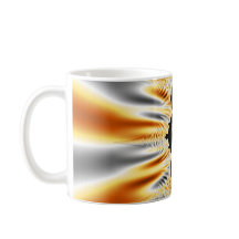 Monogrammad Elegant Golden Orange & Silver Fractal