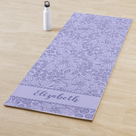 Monogrammad Elegant Lila Periwinkle Blue-Blommigt