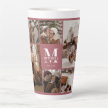 Monogrammad elegant Modern Family Photo Collage