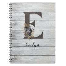 Monogrammad Elegant Modern Goth Black Ro E