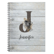 Monogrammad Elegant Modern Goth Black Ro J