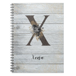 Monogrammad Elegant Modern Goth Black Ro X - bärba Anteckningsbok