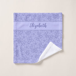 Monogrammad Elegant Periwinkle Lila Blue Blommigt 