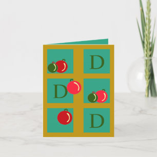 Monogrammad Elegant, Roligt julprydnad Bingo Helgkort