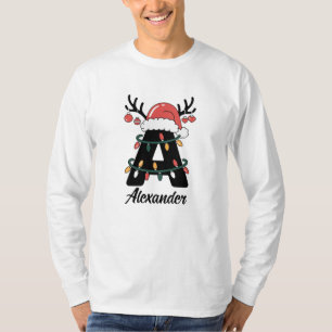 Monogrammad familjejul Helgdag för Personlig T Shirt
