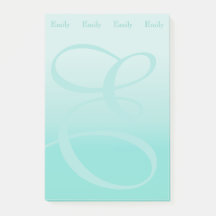 Monogrammad Färg Block Pastel Teal