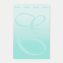 Monogrammad Färg Block Pastel Teal