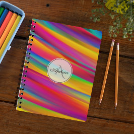Monogrammad färgad övertoningsgrafik, Abstrakt Art Anteckningsbok