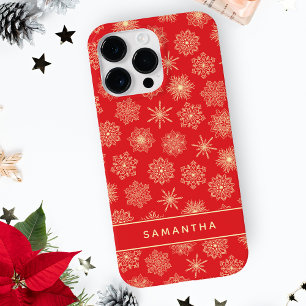 Monogrammad Festive Red Snöflingor
