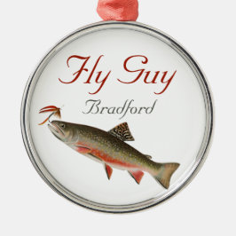 Monogrammad Fishermen Flygfiske lure Metall Orn Julgransprydnad Metall