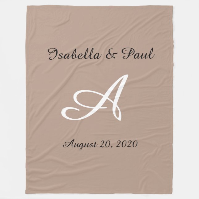 Monogrammad fleece filt, bröllop-gåva (Framsidan)