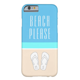 Monogrammad Flinflip flops på Sand Modern Beach, t Barely There iPhone 6 Fodral