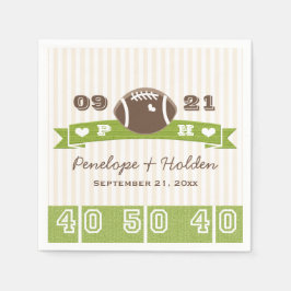 Monogrammad Football Bröllop Pappersservett