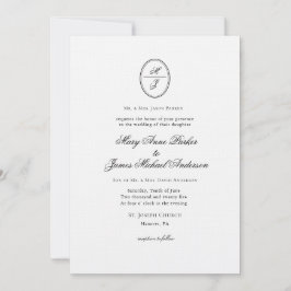 Monogrammad Formal bröllop Inbjudningar
