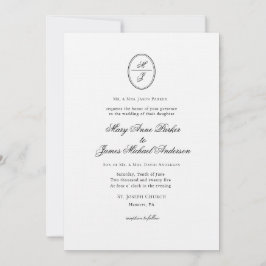 Monogrammad Formal bröllop Inbjudningar