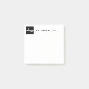 Monogrammad formell ruta post-it block
