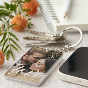 Monogrammad foto anpassningsbar Guld Glitter