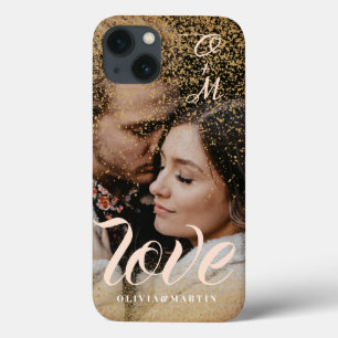Monogrammad foto anpassningsbar Guld Glitter