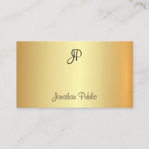 Monogrammad Glamoral Guld Professionell Modern Visitkort