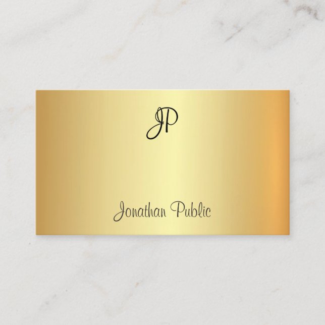 Monogrammad Glamoral Guld Professionell Modern Visitkort (Framsida)