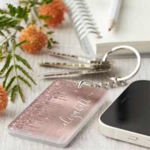 Monogrammad Glitter med ro Guld-inskjutning