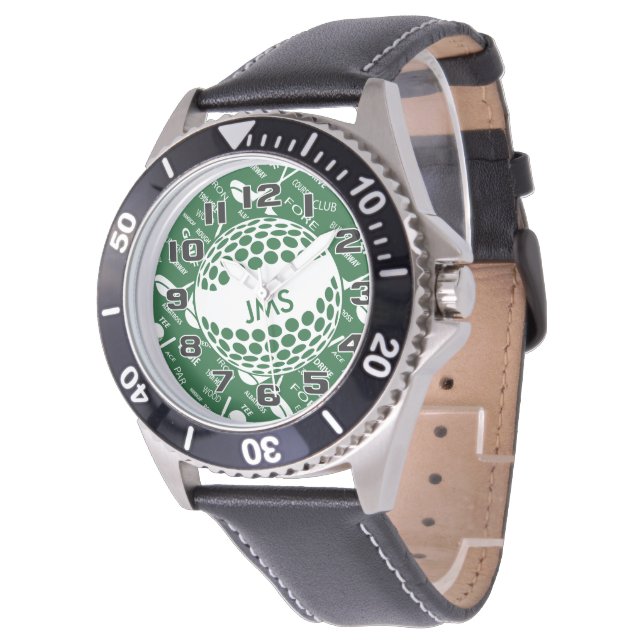 Monogrammad golf armbandsur (Vinklad)