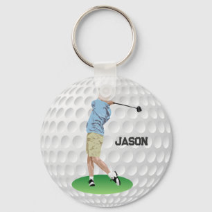 Monogrammad Golfer Keychain Nyckelring