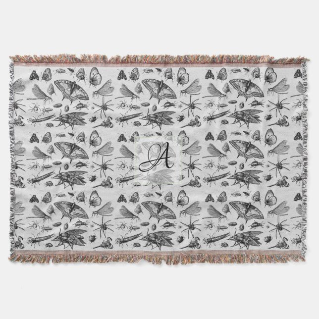 Monogrammad GOTHIC KRYP Vintage Bläck Insekt Black Filt (Framsidan)