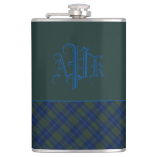 Monogrammad Grönt-, Blue- och Aqua-planerad Fickplunta