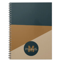 Monogrammad Grönt & Brown vintage färg block